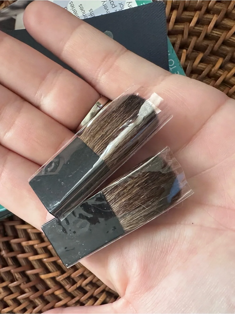 bareMinerals 2 Compact Travel Face Brushes in Brown and Black